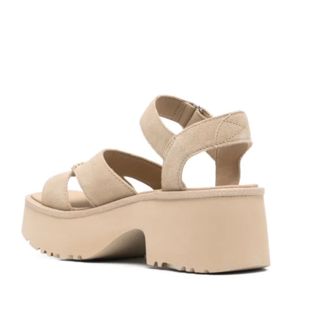 UGG New Heights Platform Suede Sandal Neutral Size 11 NEW - Picture 2 of 8
